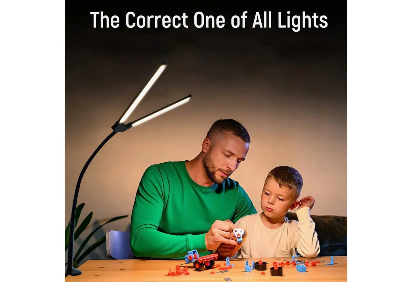 POPOLIC LED Schreibtischlampe Doppelkopf Dimmbar Augenschutz