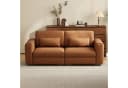 oleyluckidea Big-Sofa 3-Sitzer Lederoptik Weich Gepolstert Mit Armlehnen Modern Bild 1