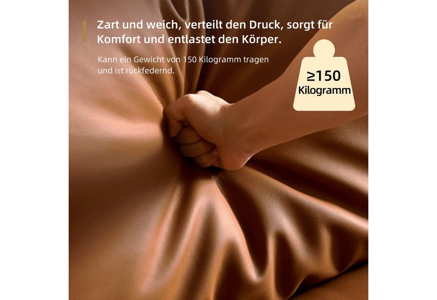 oleyluckidea Big-Sofa 3-Sitzer Lederoptik Weich Gepolstert Mit Armlehnen Modern - Bild 5