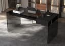 oleyluckidea Schreibtisch Schwarz mit Schubladen aus Sicherheitsglas Bild 2