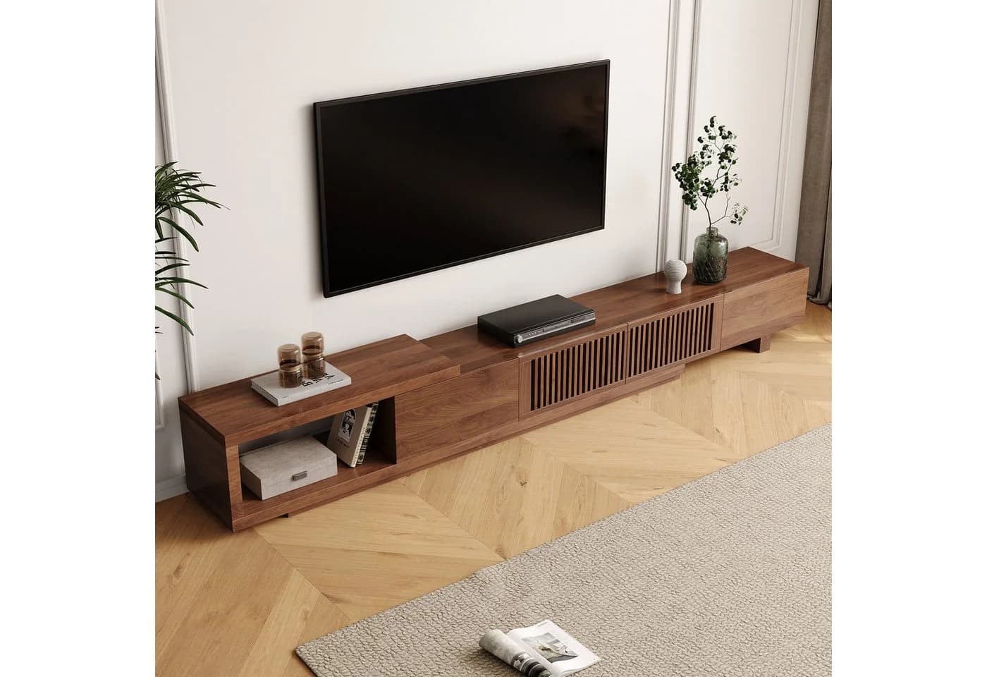 oleyluckidea TV-Schrank Mid-Century Schwarz Braun - Bild 3
