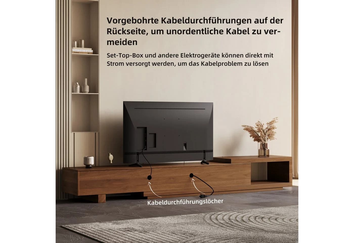 oleyluckidea TV-Schrank Mid-Century Schwarz Braun - Bild 5