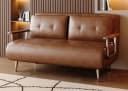 oleyluckidea Schlafsofa Lederoptik 2-Sitzer Braun Bild 2