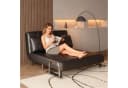 oleyluckidea Schlafsofa 2-Sitzer Braun Lederoptik mit Schlaffunktion Bild 3