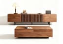Oleyluckidea TV-Schrank Nussbaum Moderner Medienkonsole mit Stauraum Bild 2