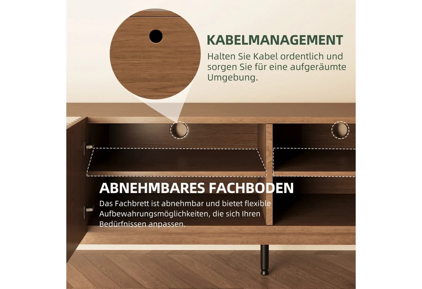 oleyluckidea TV-Schrank Modern Nussbaum 180/240 cm - Bild 4
