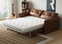 oleyluckidea Schlafsofa 3-in-1 braun Lederoptik mit Matratze Bild 2