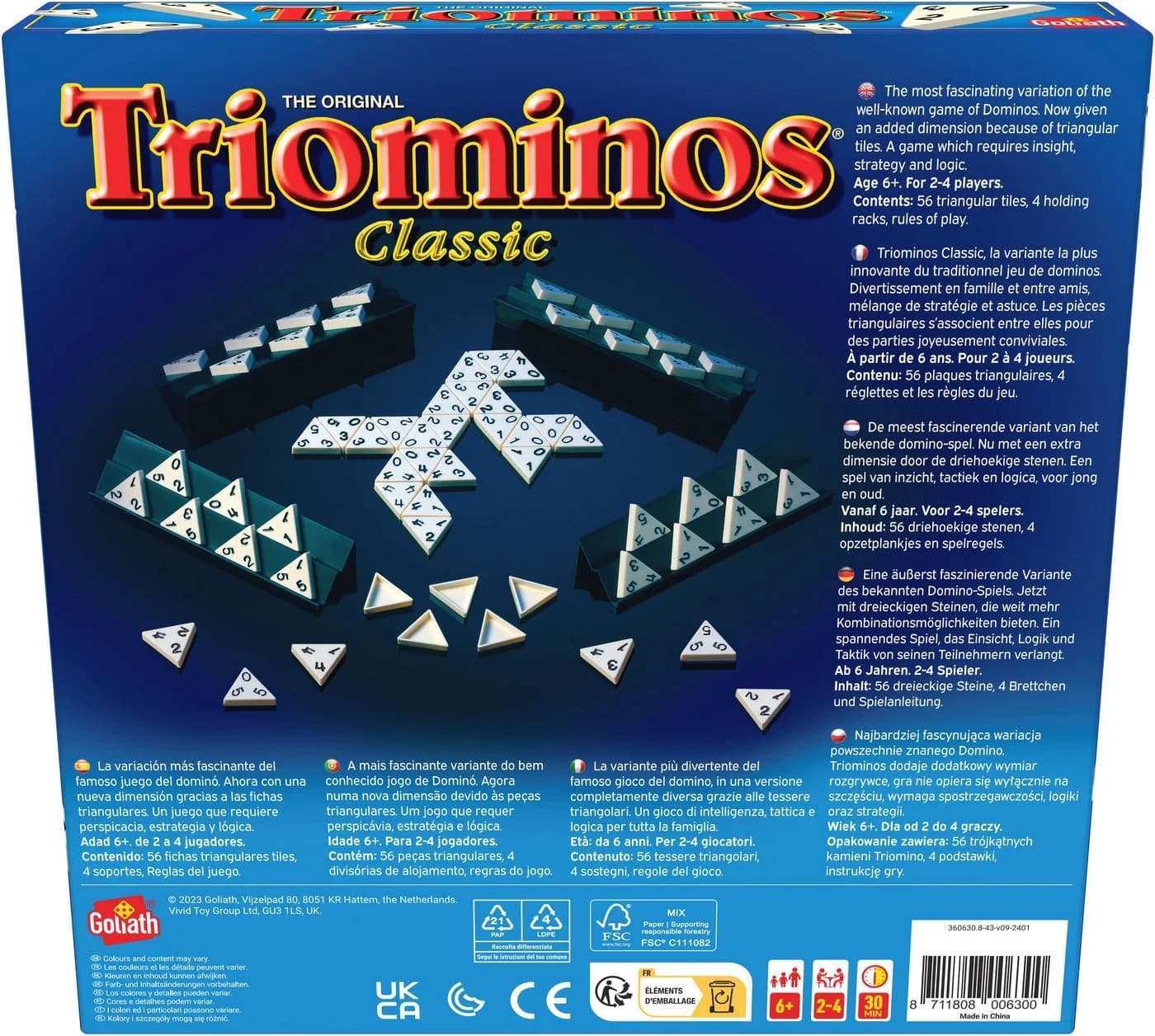 Goliath Triominos Classic Dreieckiges Legespiel Bunt