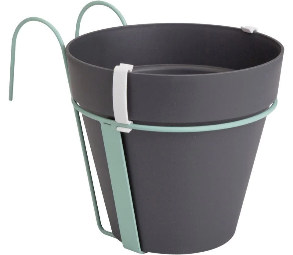 Elho Pflanztopf Loft Urban mit Balkonhalter Ø 20 x 20 cm anthrazit