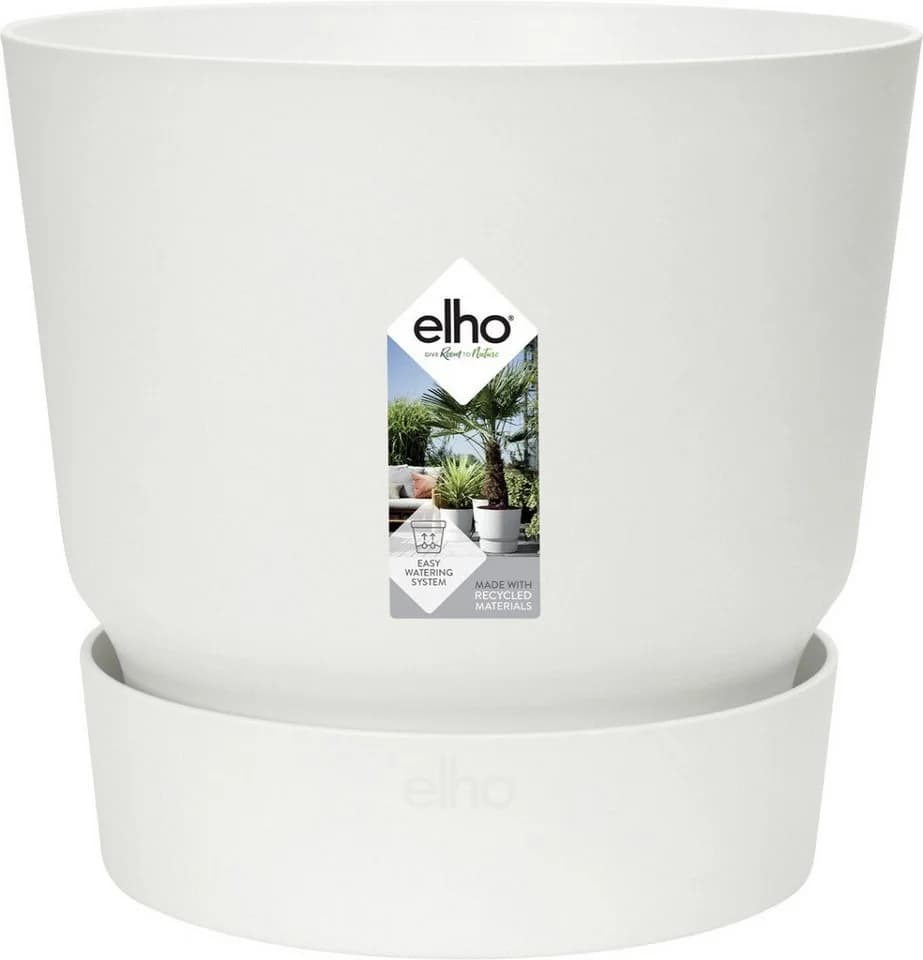 Elho Übertopf Greenville mit Wasserbehälter Weiß