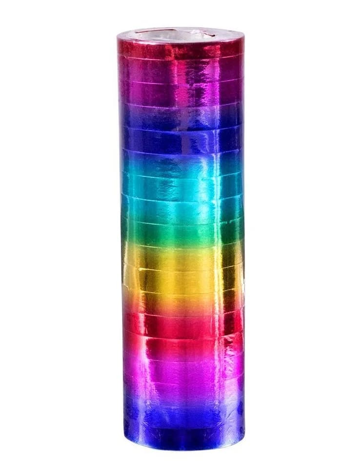 Boland Luftschlange Deko Party 2 bunte Luftschlangen - metallic Regenbogen