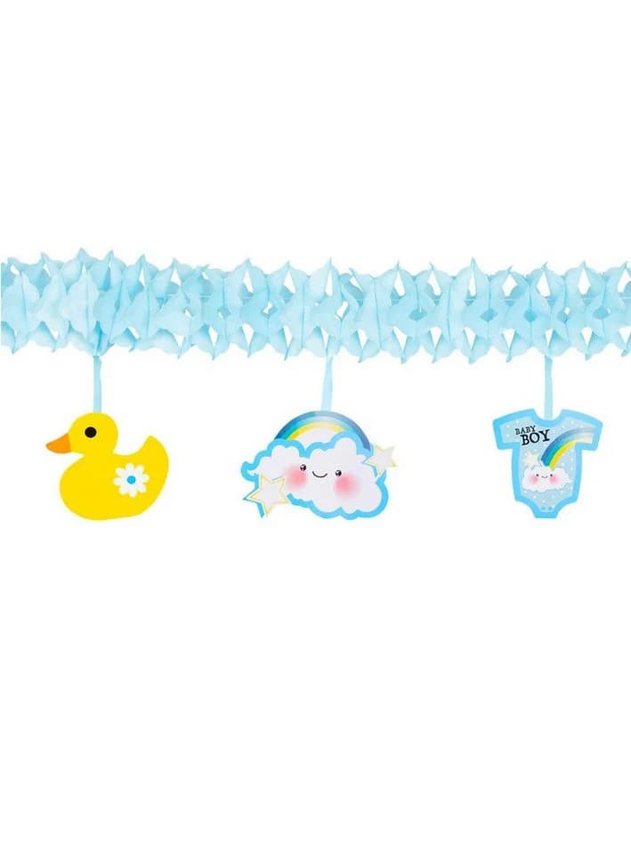 Boland Baby Boy Girlande 4 m Blau Papier