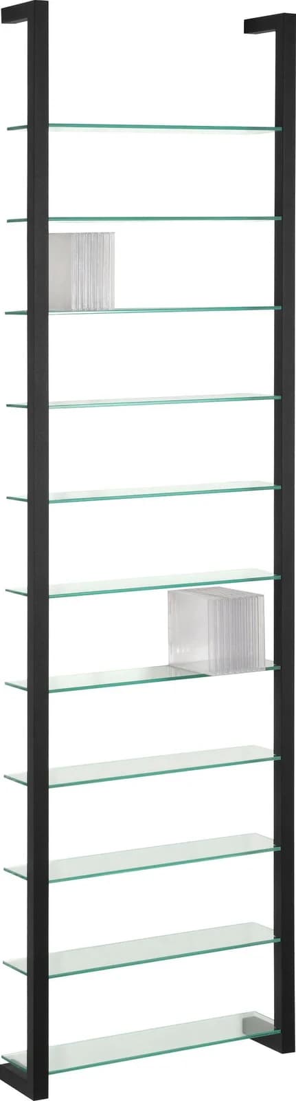 SPINDER DESIGN Wandregal CUBIC Schwarz Glas Metall 11 Fächer