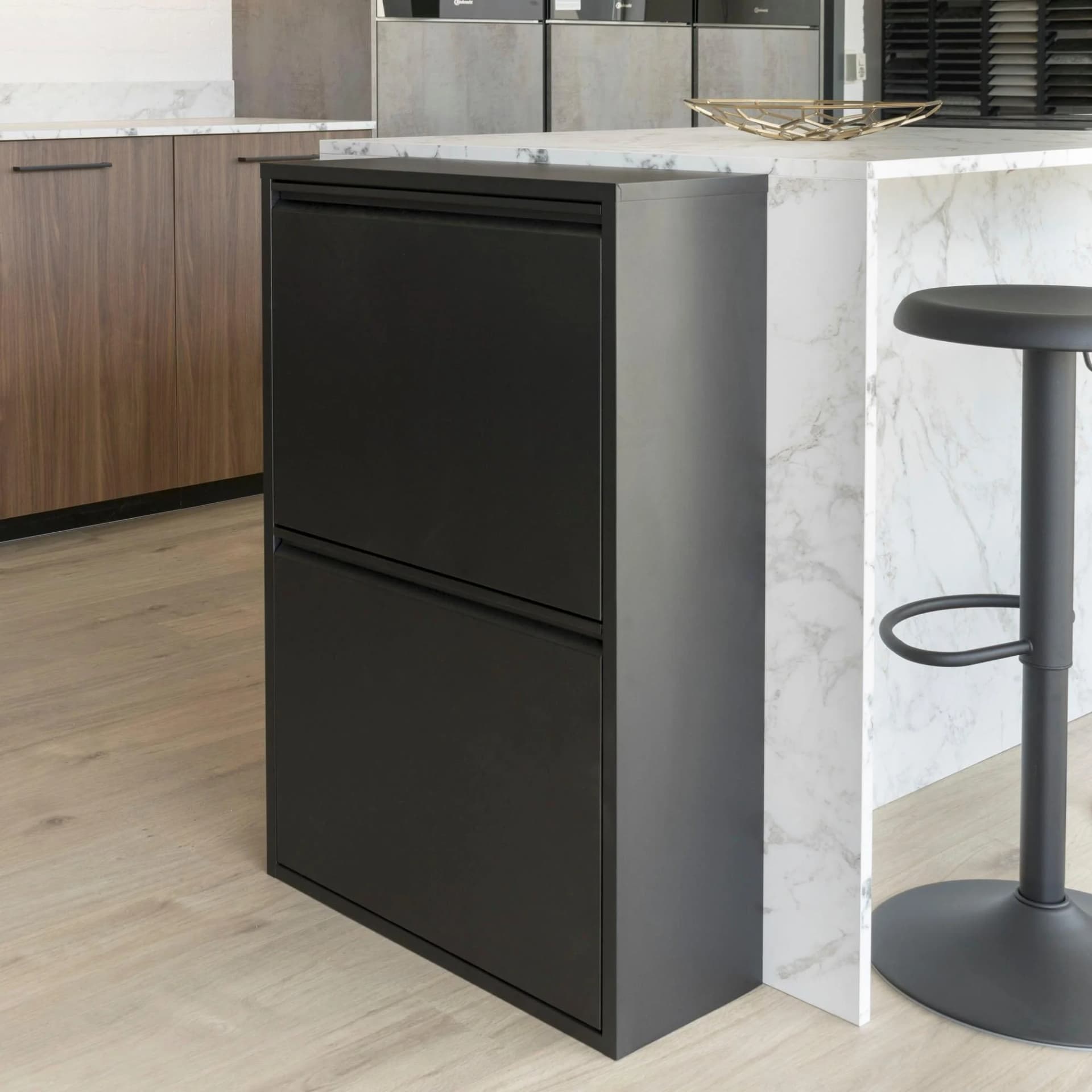 Mülltrennsystem SPINDER DESIGN "Gigi" Schwarz Metall