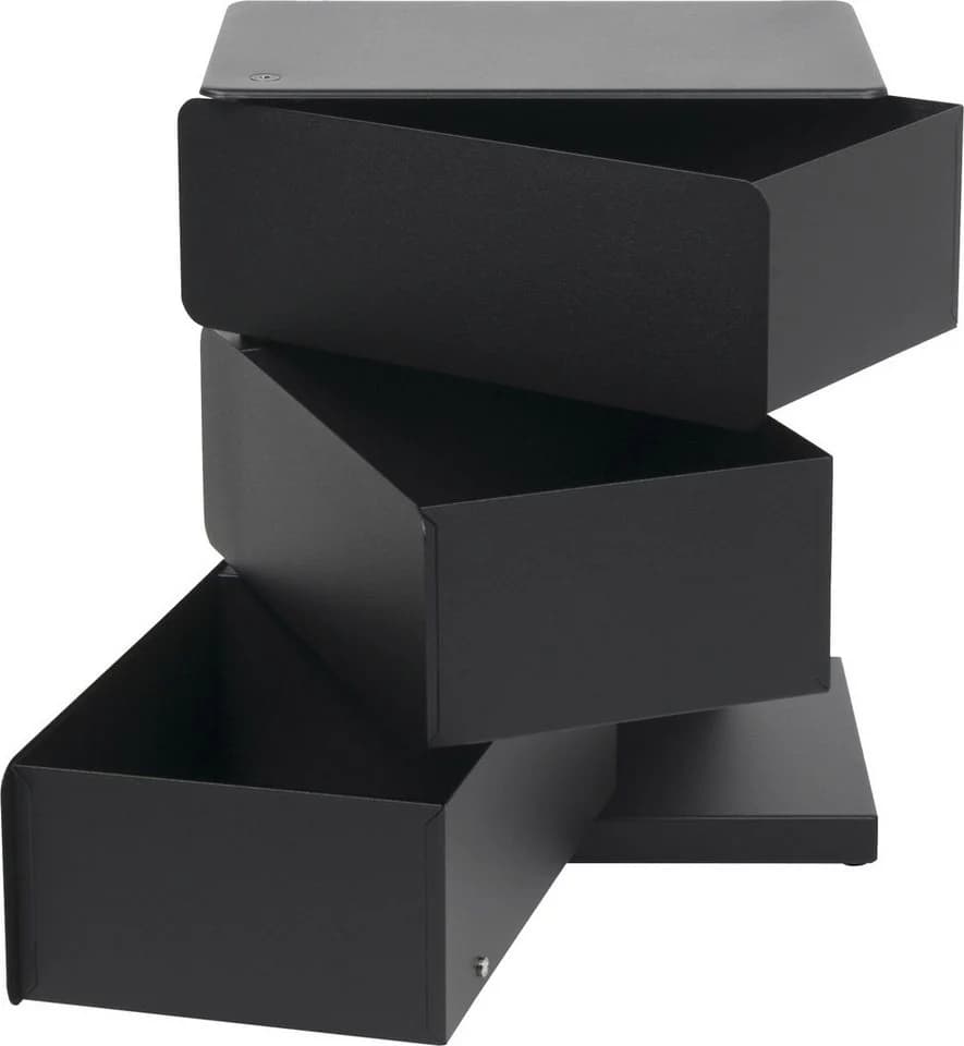 SPINDER DESIGN Kommode Joey Schwarz Metall 3 Türen