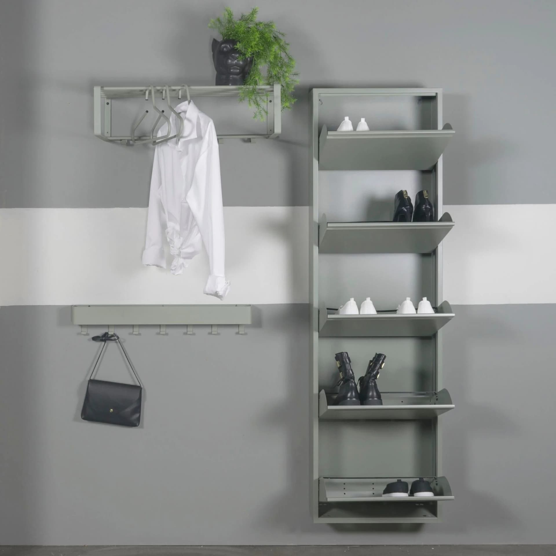 SPINDER DESIGN Schuhschrank Billi Grün Metall 5 Fächer