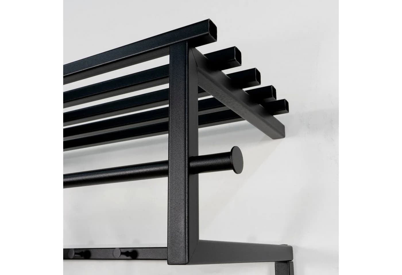 Garderobenleiste SPINDER DESIGN, Schwarz, 10 Haken, 34 cm tief - Bild 3