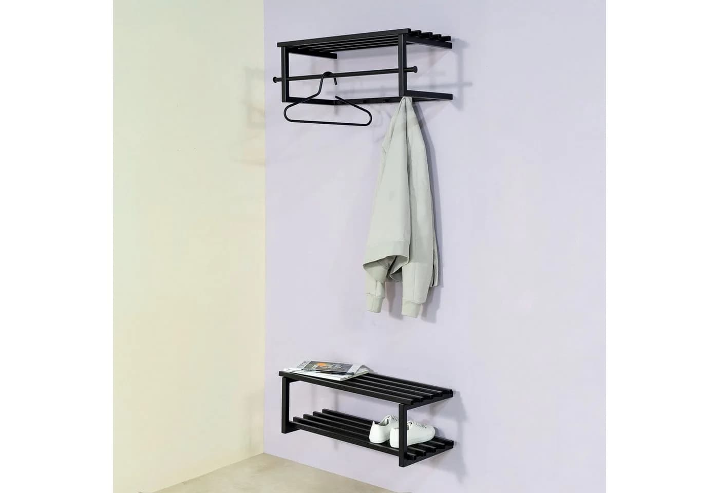SPINDER DESIGN MARCO Wandgarderobe Schwarz mit 5 Haken - Bild 2