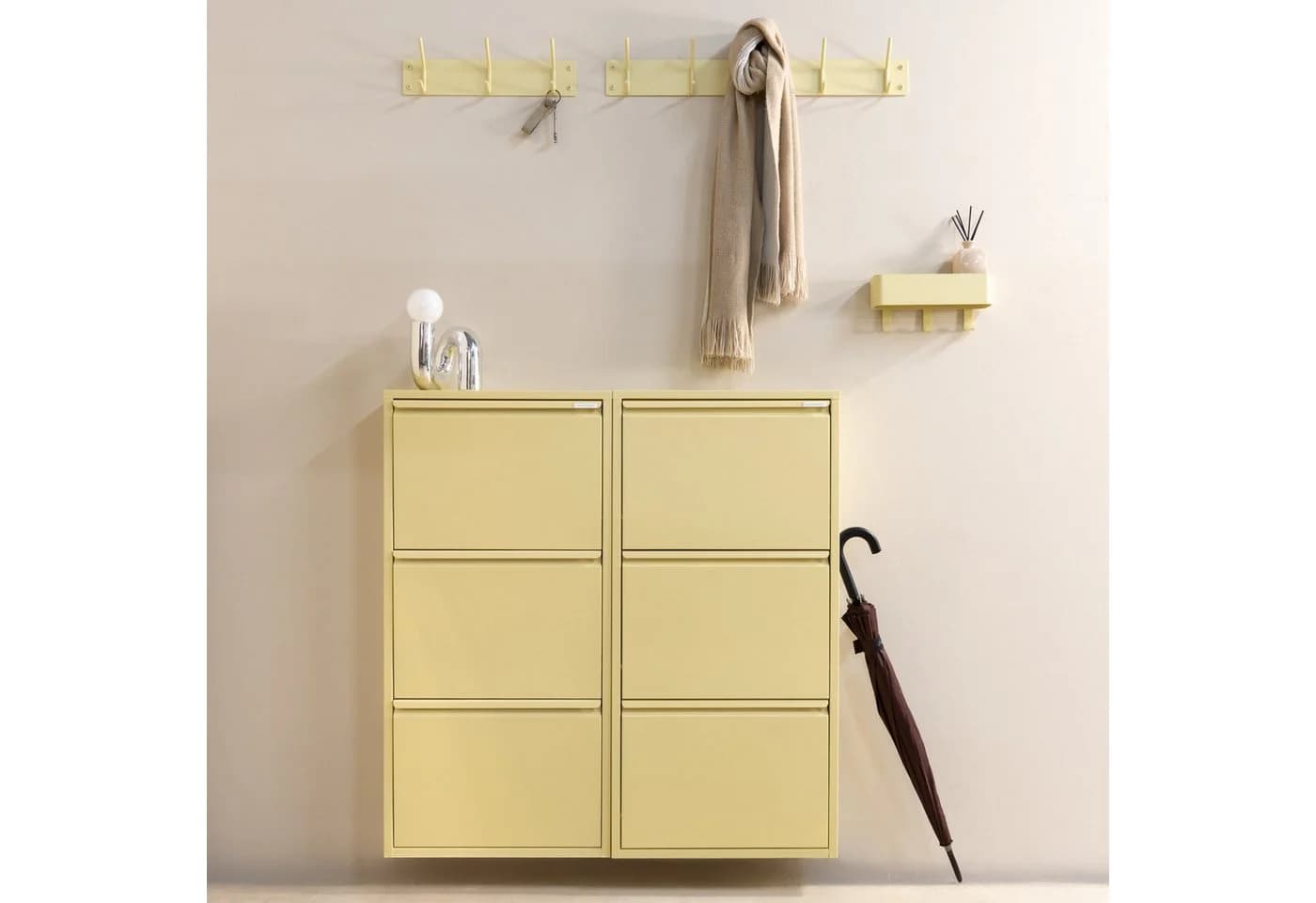 Spinder Design Wandgarderobe Fusion 3 Schwarz mit Doppelhaken - Bild 3