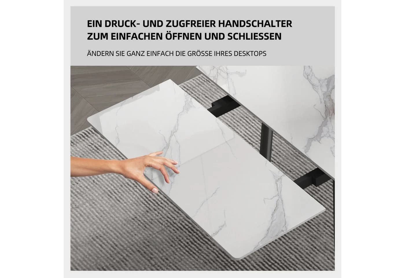 oleyluckidea Esstisch Moderner ausziehbarer Esstisch Weiß - Bild 4