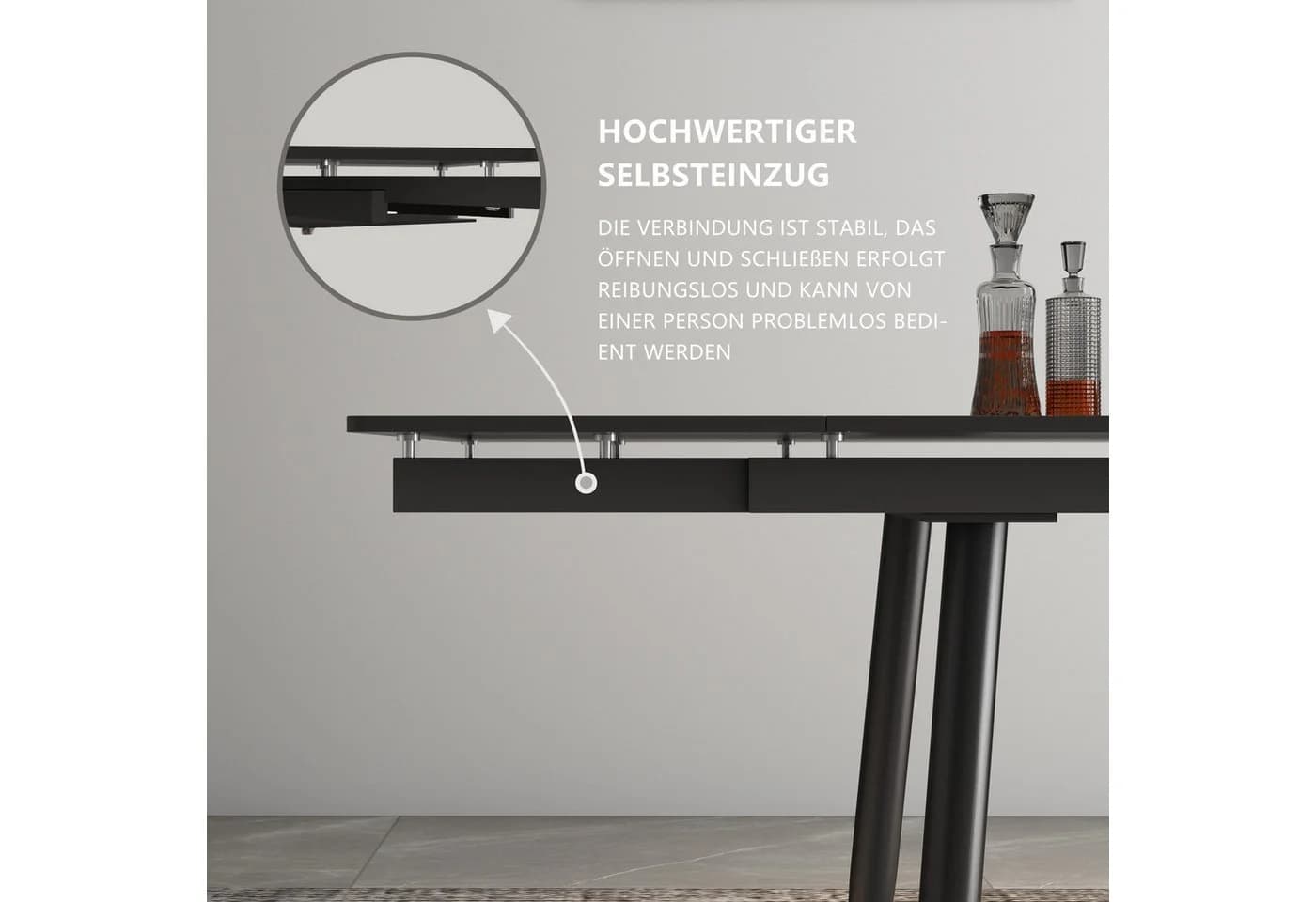 oleyluckidea Esstisch Moderner ausziehbarer Esstisch Weiß - Bild 5