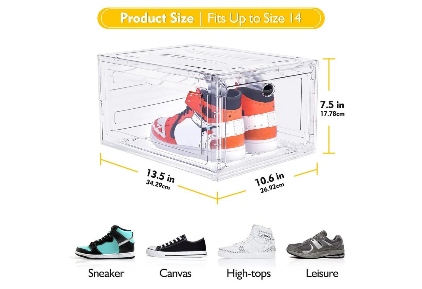 POPOLIC Stapelbare Schuhbox Transparent Kunststoff Organizer - Bild 3