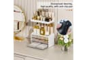 POPOLIC Make-Up Organizer Mehrschichtig Kosmetikregal Weiß/Gold Bild 5