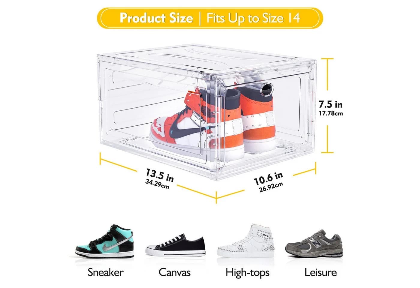 POPOLIC Stapelbare Schuhbox Transparent Hartplastik - Bild 5