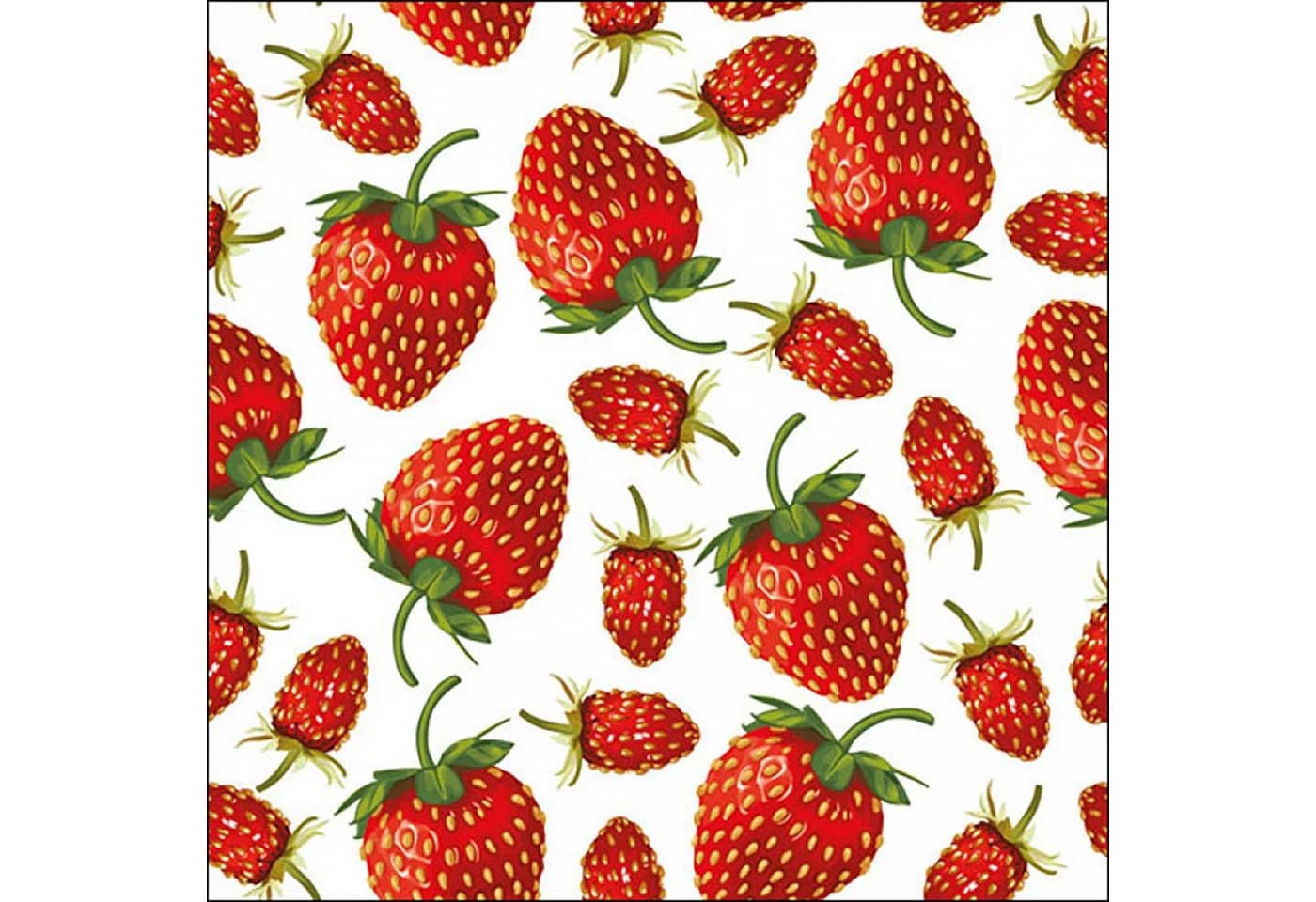 Ambiente Papierservietten 3-lagig Erdbeer-Motiv 33x33cm 20 Stück