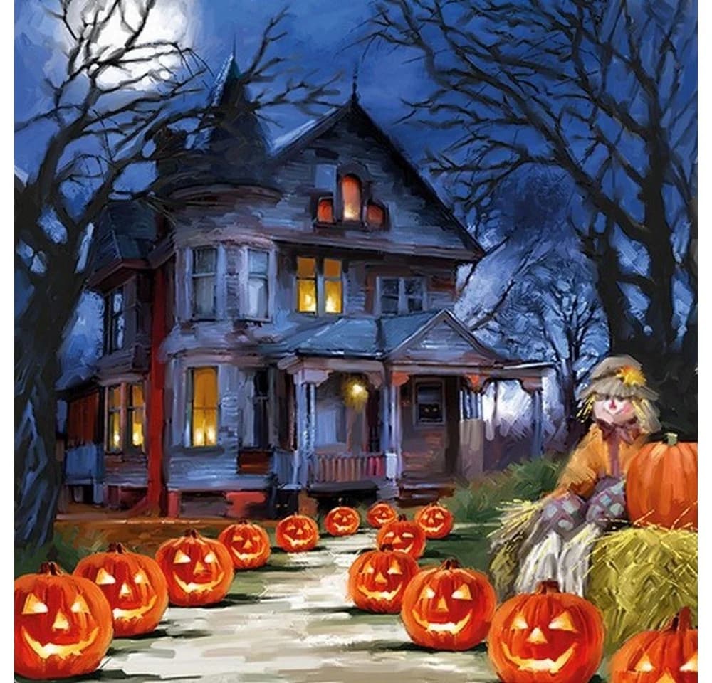 Ambiente Luxury Paper Products Papierserviette 20 St. Spooky House 33x33cm