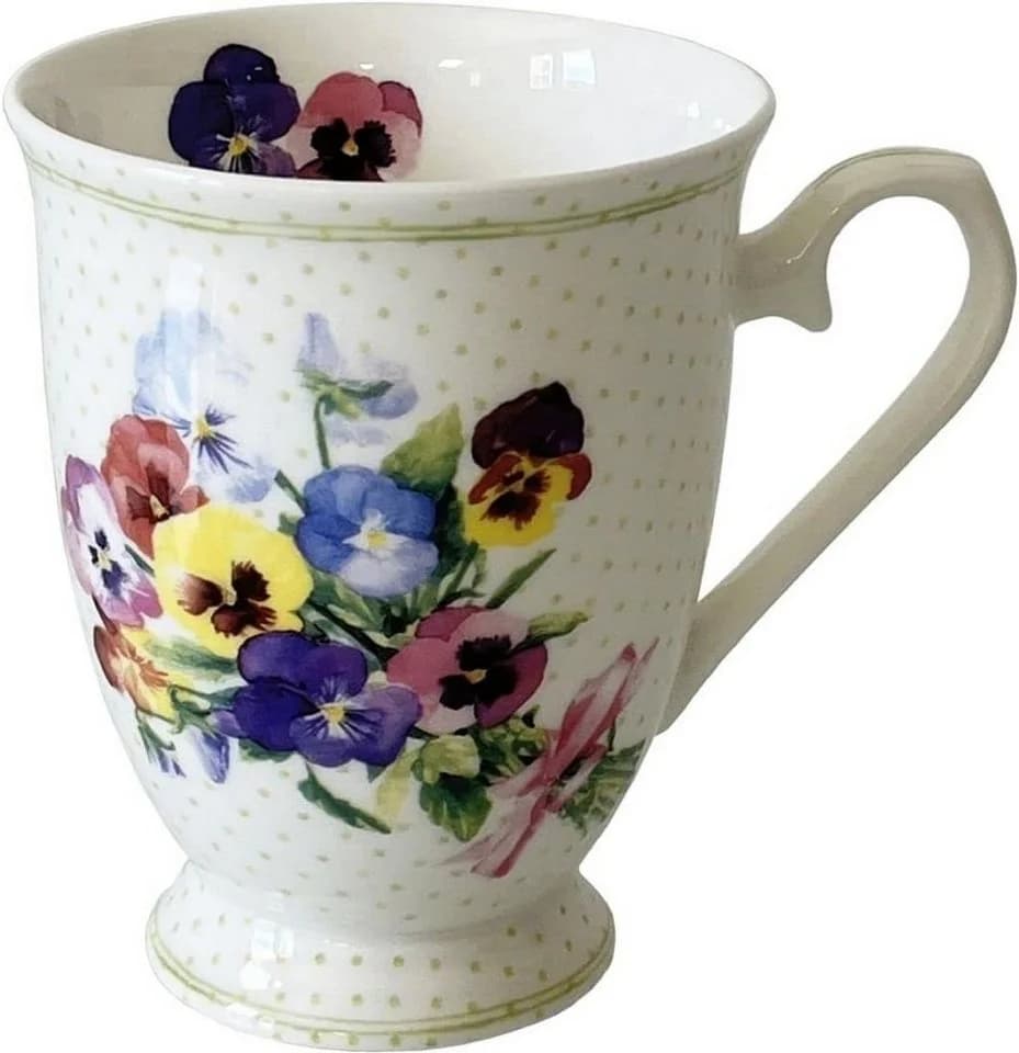 Ambiente Luxury Paper Products Tasse Porzellan Blumen Veilchen Kollektion Bunt