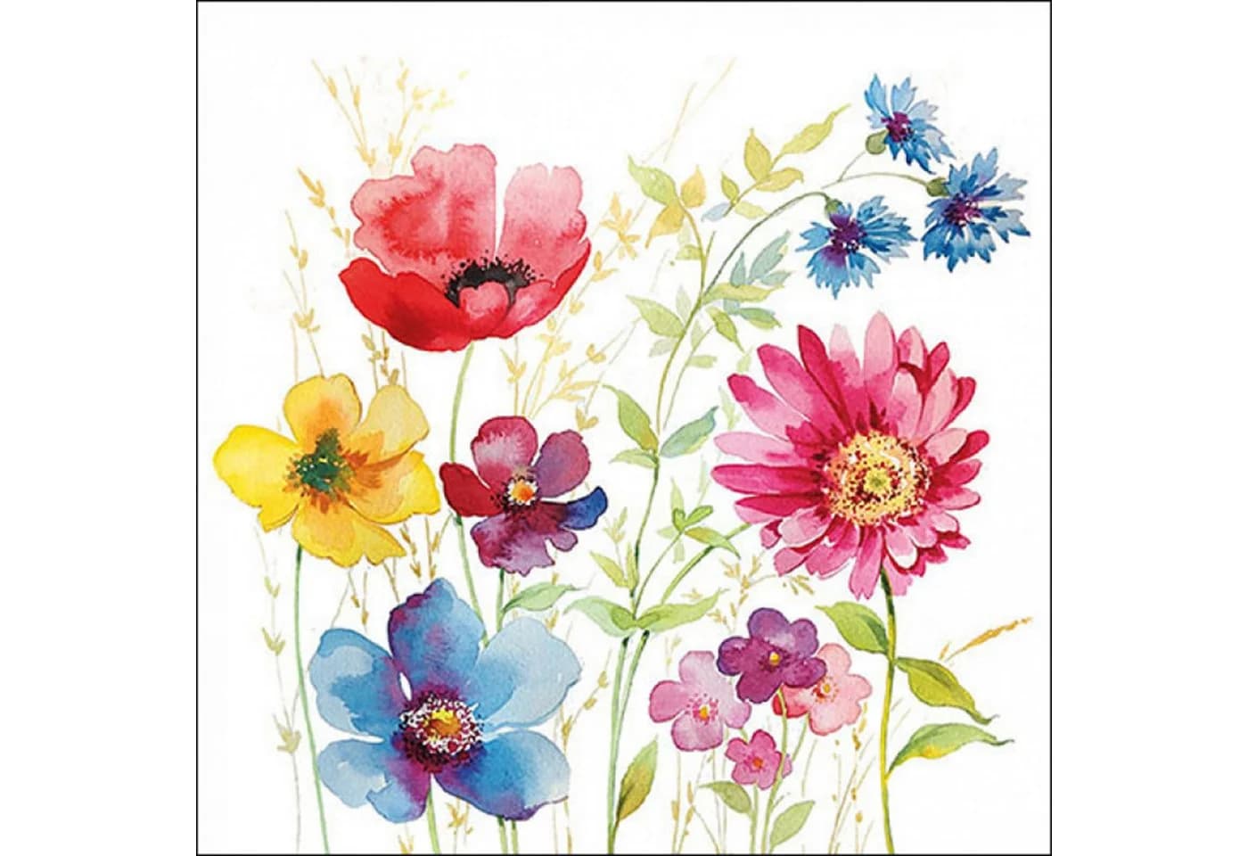 Ambiente Papierservietten 3-lagig Wildblumen Motiv Bunt 20 Stück