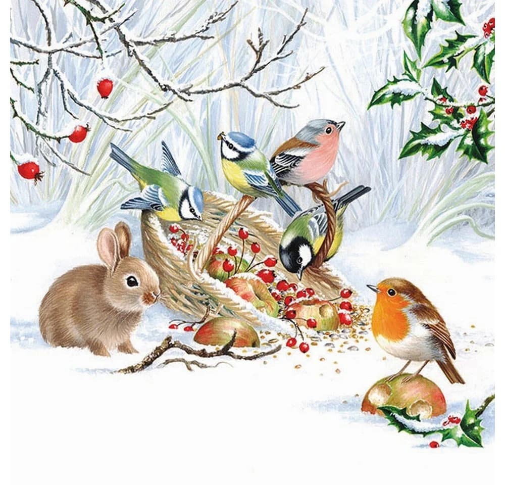 Ambiente Luxury Paper Products Papierserviette Winter Treat 33x33cm 20 St