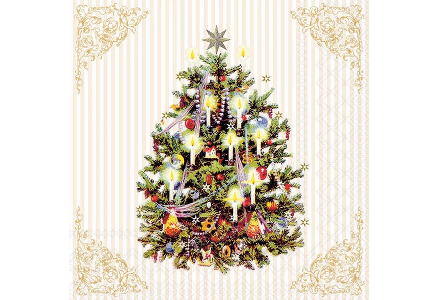 Ambiente Luxury Papierservietten 3-lagig 33x33cm Weihnachtsbaum Motiv 20 Stk