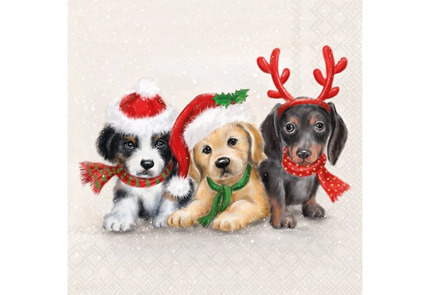 Ambiente Luxury Papierservietten 33x33cm 3-lagig Weihnachtswelpen 20 Stk