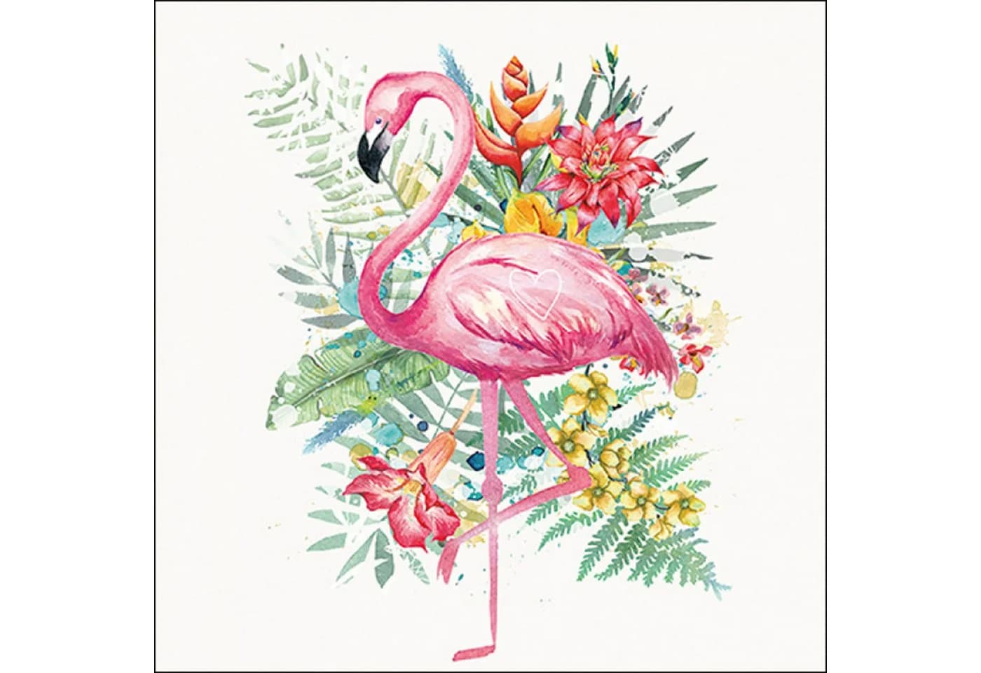 Ambiente Luxury Papierservietten 3-lagig Flamingo Motiv 33x33cm 20 Stk