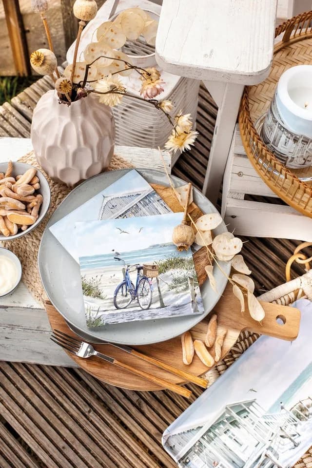 Ambiente® Geschirrtuch Bike at the Beach Maritim 100% Baumwolle