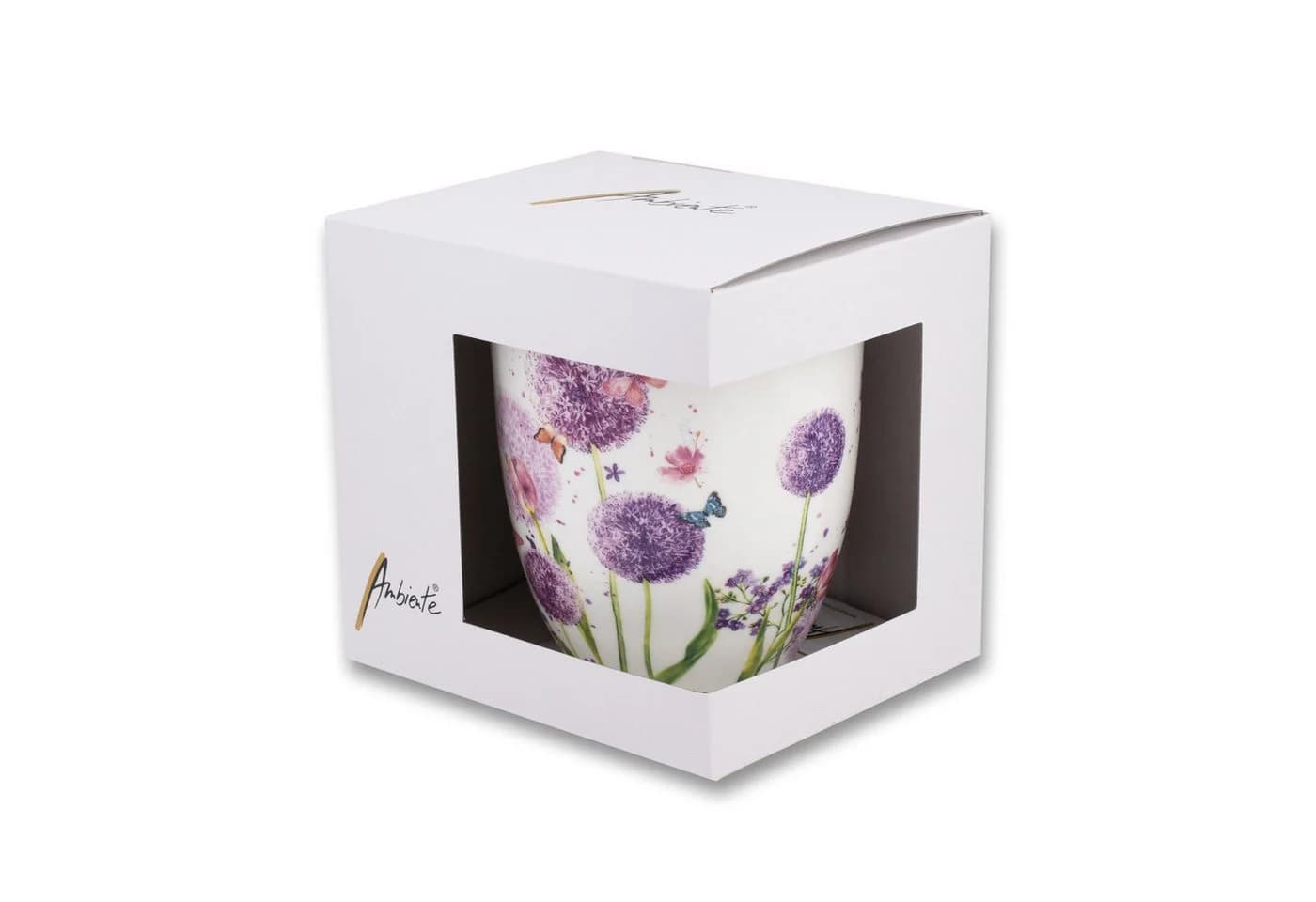 Ambiente Luxury Paper Products Tasse Porzellan Floral Lila Rosa Weiß