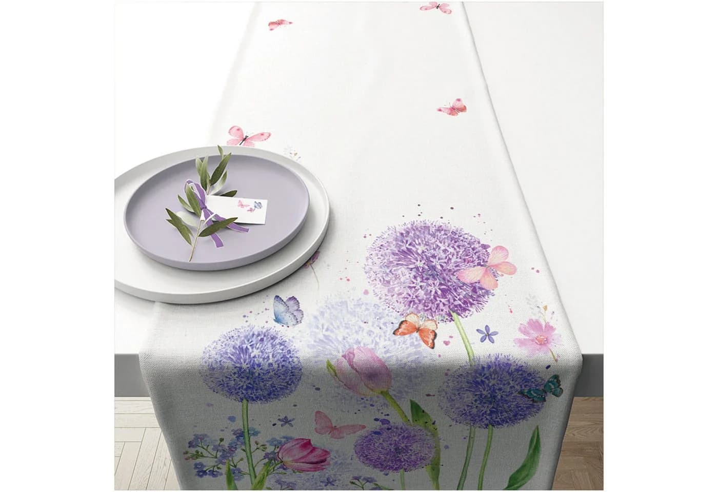 Ambiente® Tischläufer Flower Beauty 1-tlg. Blumen-Motiv Baumwolle - Bild 2
