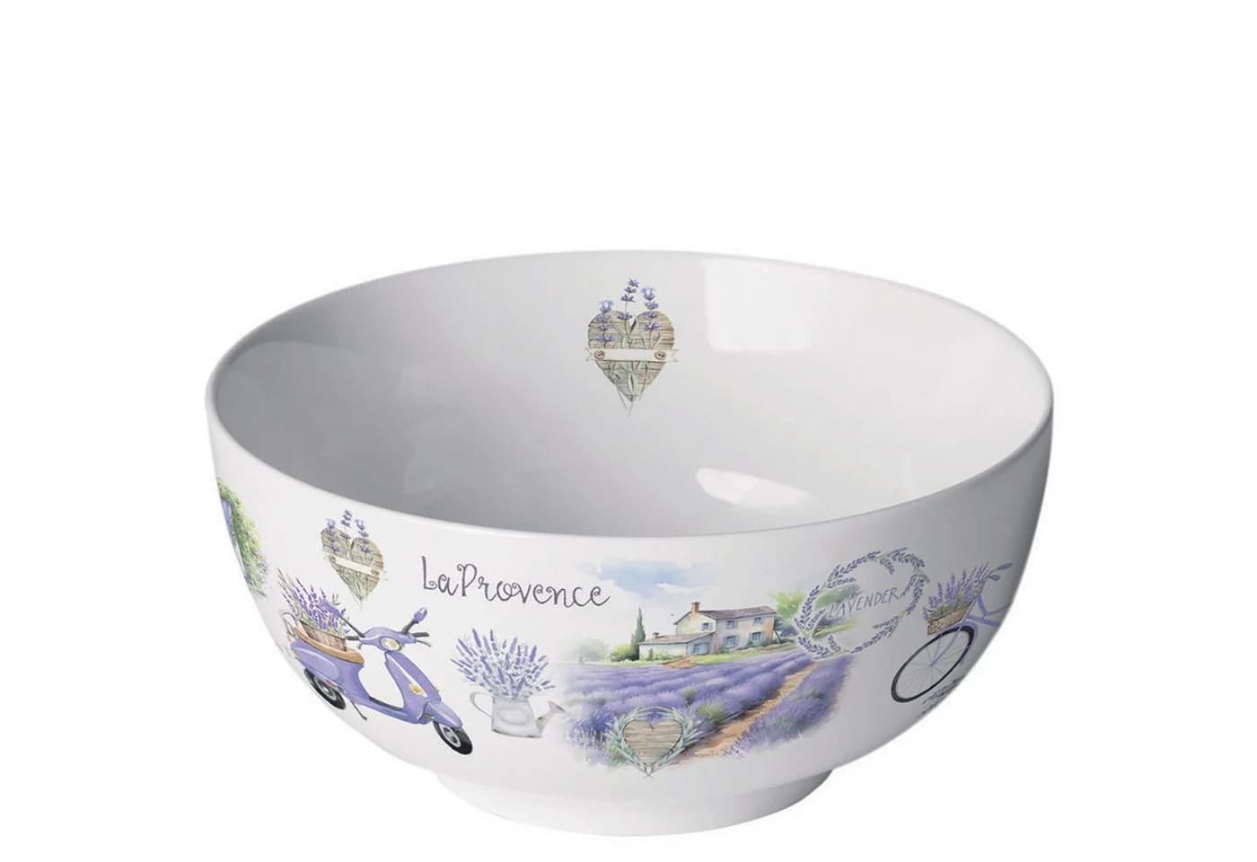 Ambiente Müslischale Keramik Lavendelmotiv Weiß/Lila