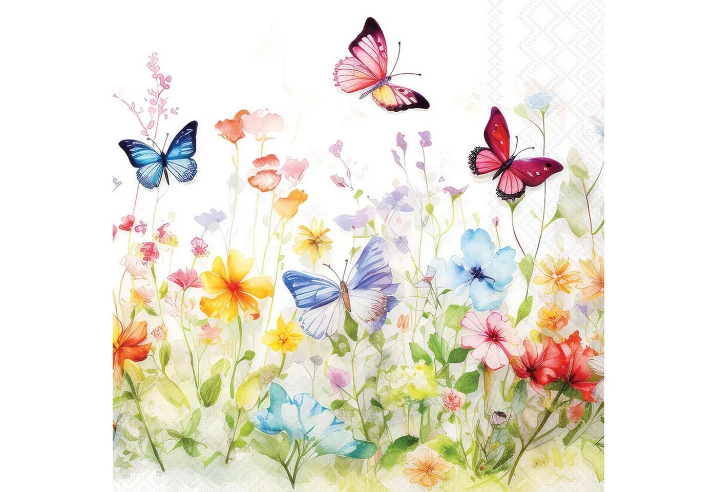 Ambiente Luxury Papierservietten 3-lagig Schmetterlinge Blumen