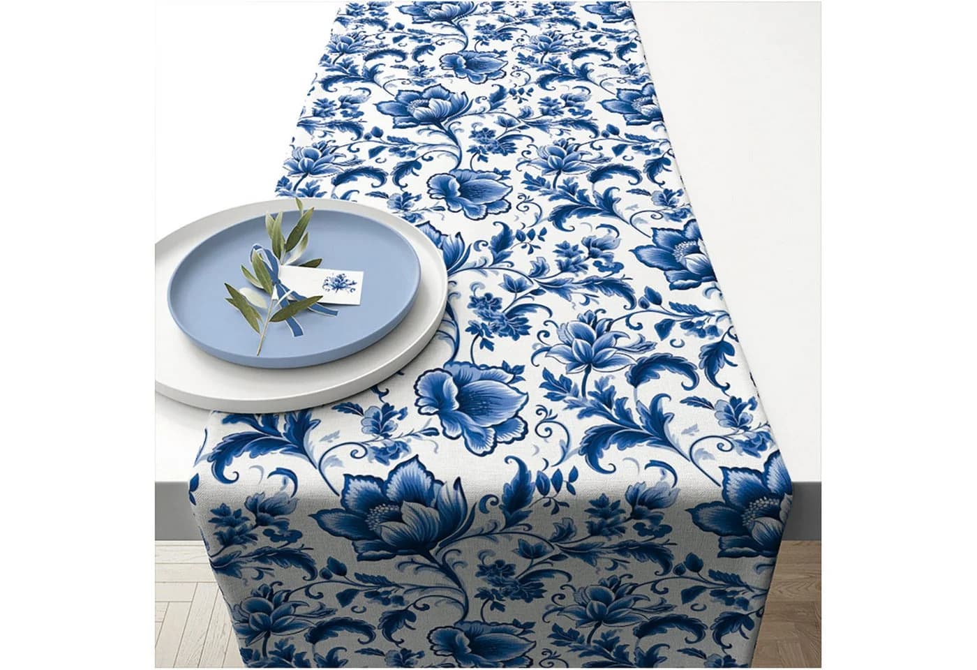 Ambiente® Tischläufer Delft Blue Florals 1-tlg. Baumwolle 40x150cm - Bild 2
