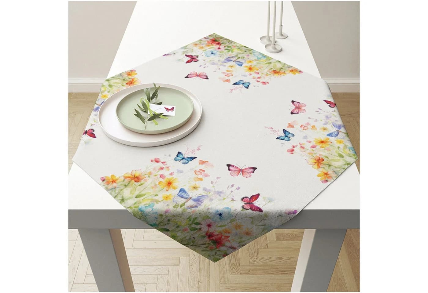 Ambiente® Tischläufer Butterflies in Field 90x90cm Baumwolle - Bild 2