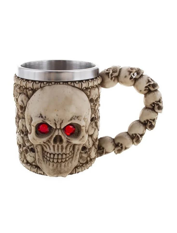 Funny Fashion Halloween Trinkbecher Totenkopf Metall Deko