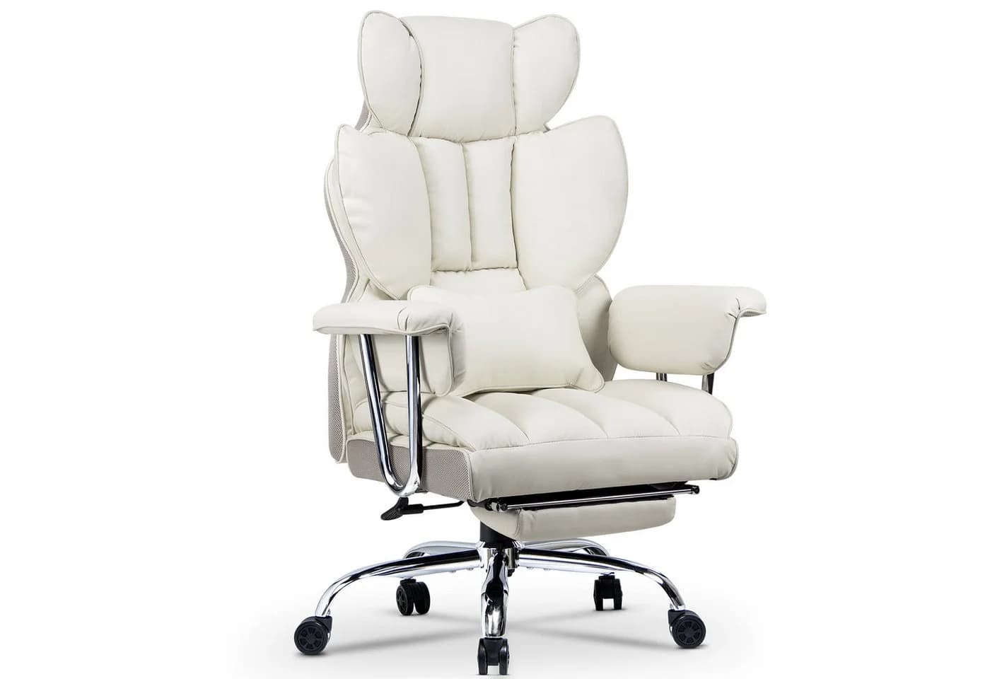 Rattantree Bürostuhl mit Fußstütze Weiß Ergonomisch - Bild 2