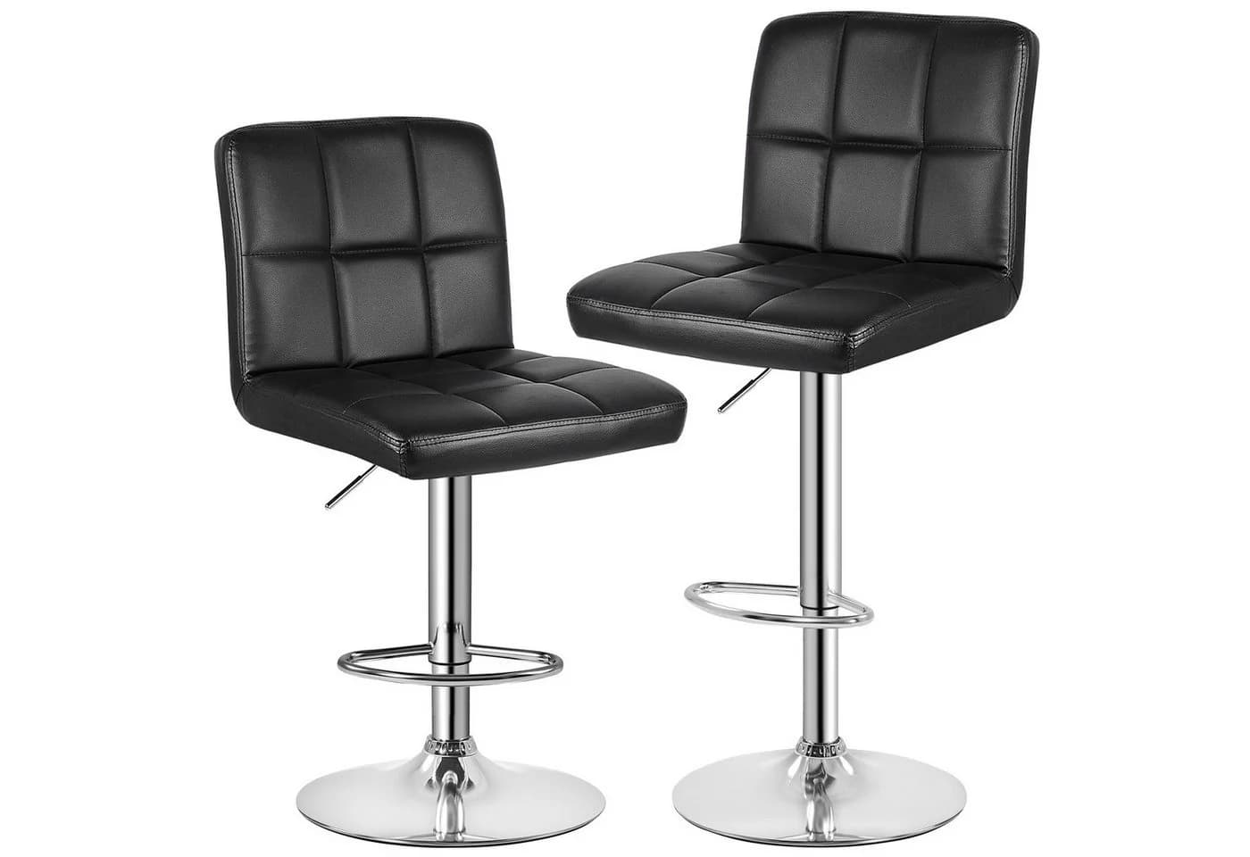 Gywowken Barhocker 2er Set mit Lehne - Höhenverstellbar Schwarz - Bild 2