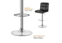 Gywowken Barhocker 2er Set mit Lehne - Höhenverstellbar Schwarz Bild 4