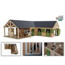 Kids Globe Farming Pferdehof Holz 1:24 mit 3 Boxen Bild 1
