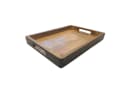 Macosa Home Dekotablett Mangoholz Braun Schwarz mit Griffen Bild 2