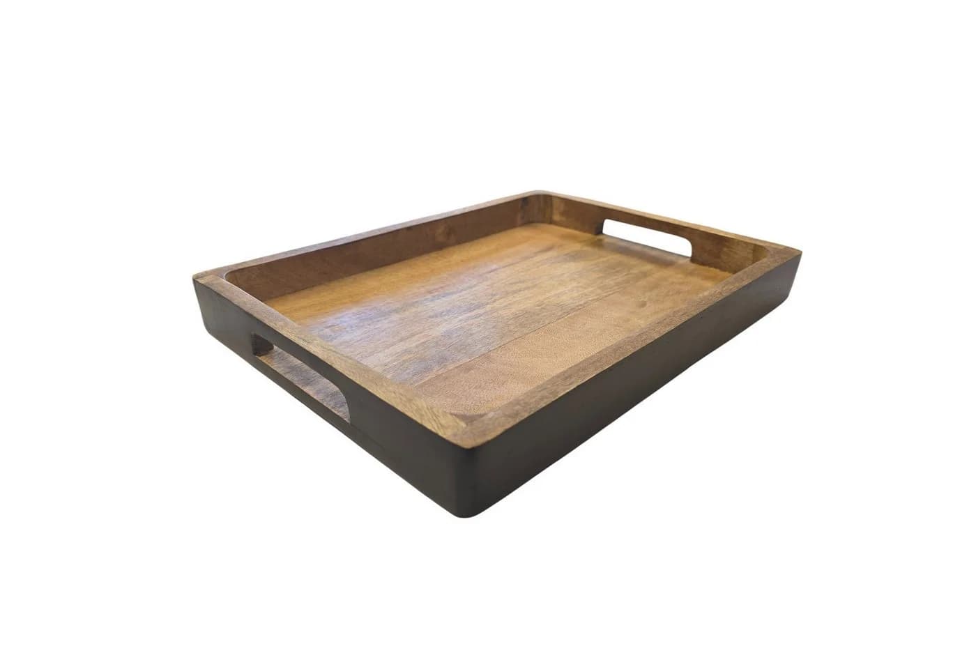 Macosa Home Dekotablett Mangoholz Braun Schwarz mit Griffen - Bild 2